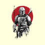 Mandalorian Bounty Hunter Sumi-e-None-Drawstring-Bag-DrMonekers