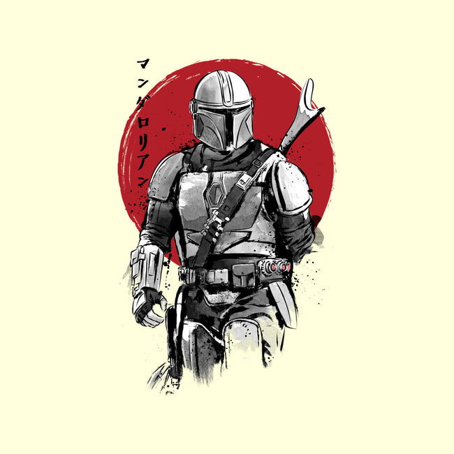 Mandalorian Bounty Hunter Sumi-e-None-Polyester-Shower Curtain-DrMonekers