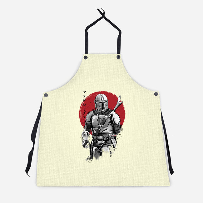 Mandalorian Bounty Hunter Sumi-e-Unisex-Kitchen-Apron-DrMonekers