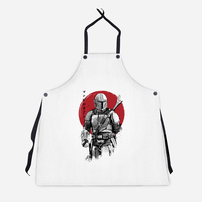 Mandalorian Bounty Hunter Sumi-e-Unisex-Kitchen-Apron-DrMonekers