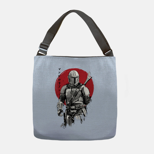 Mandalorian Bounty Hunter Sumi-e-None-Adjustable Tote-Bag-DrMonekers