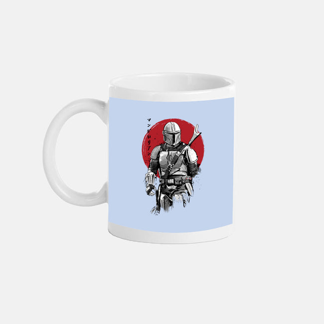 Mandalorian Bounty Hunter Sumi-e-None-Mug-Drinkware-DrMonekers