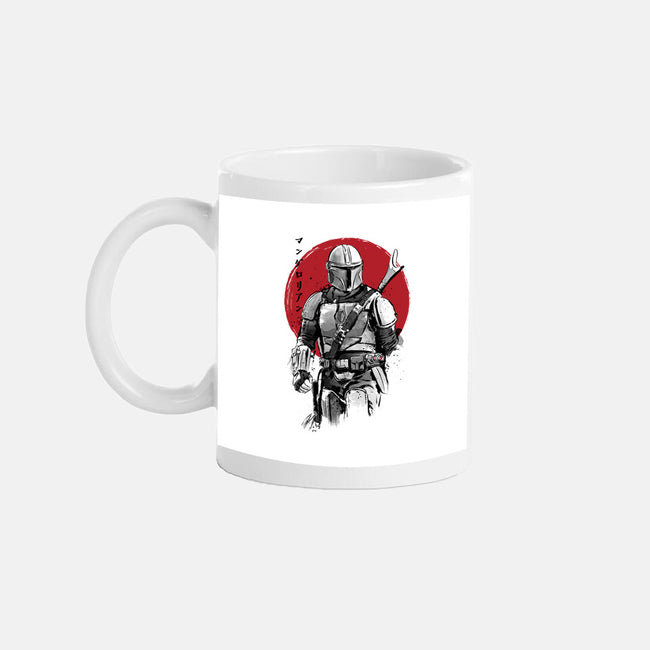 Mandalorian Bounty Hunter Sumi-e-None-Mug-Drinkware-DrMonekers