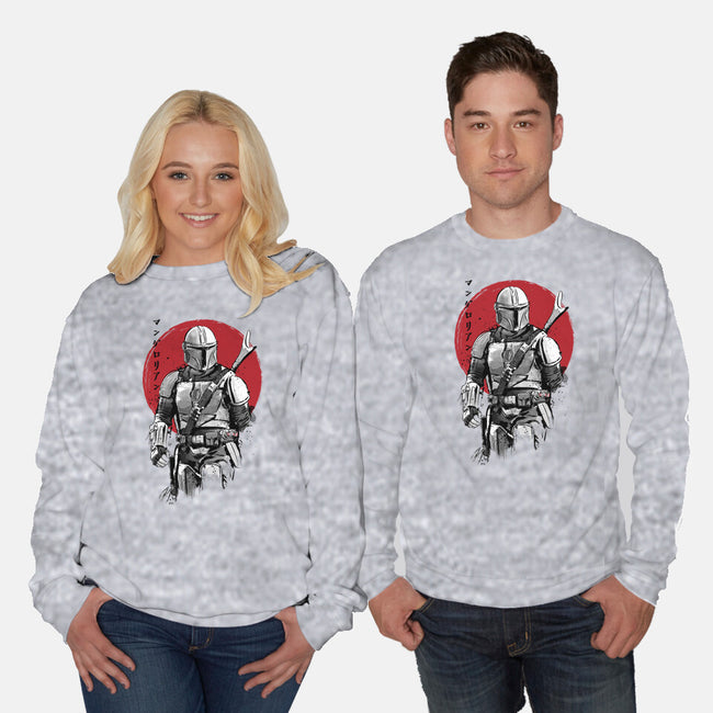 Mandalorian Bounty Hunter Sumi-e-Unisex-Crew Neck-Sweatshirt-DrMonekers