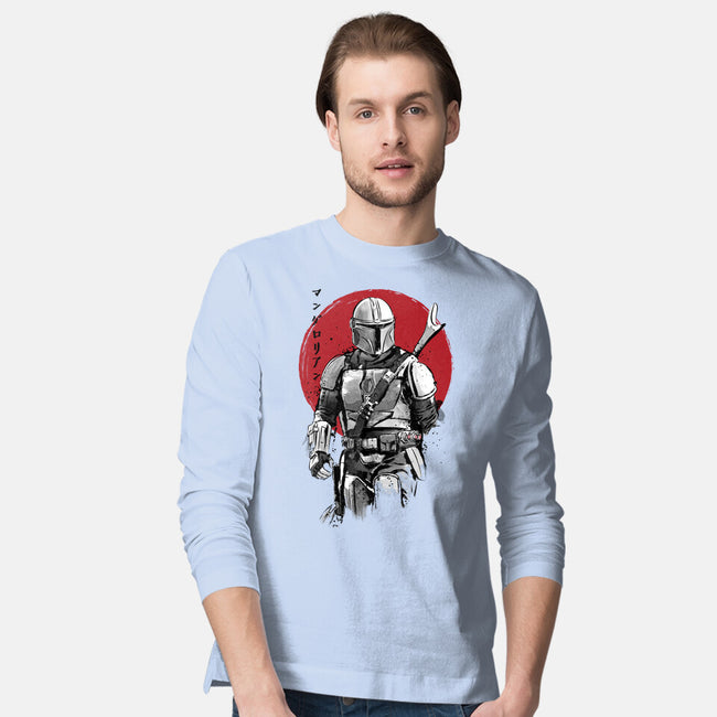 Mandalorian Bounty Hunter Sumi-e-Mens-Long Sleeved-Tee-DrMonekers