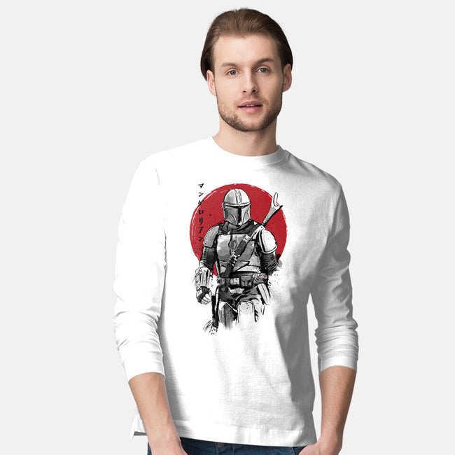 Mandalorian Bounty Hunter Sumi-e-Mens-Long Sleeved-Tee-DrMonekers