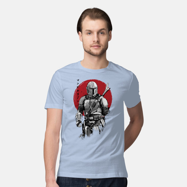 Mandalorian Bounty Hunter Sumi-e-Mens-Premium-Tee-DrMonekers