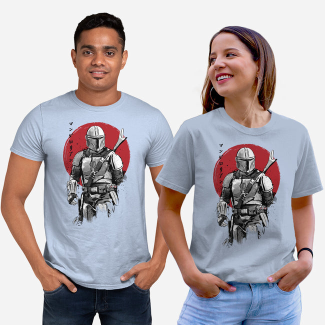 Mandalorian Bounty Hunter Sumi-e-Unisex-Basic-Tee-DrMonekers