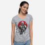 Mandalorian Bounty Hunter Sumi-e-Womens-V-Neck-Tee-DrMonekers