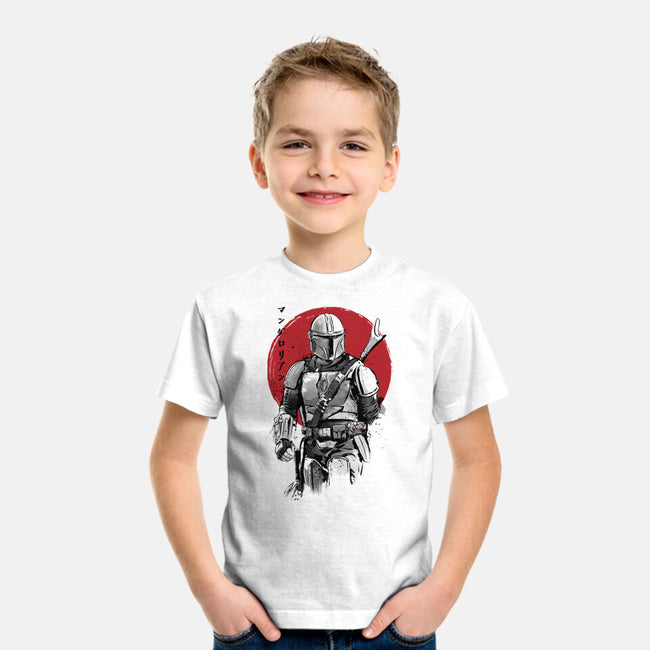 Mandalorian Bounty Hunter Sumi-e-Youth-Basic-Tee-DrMonekers