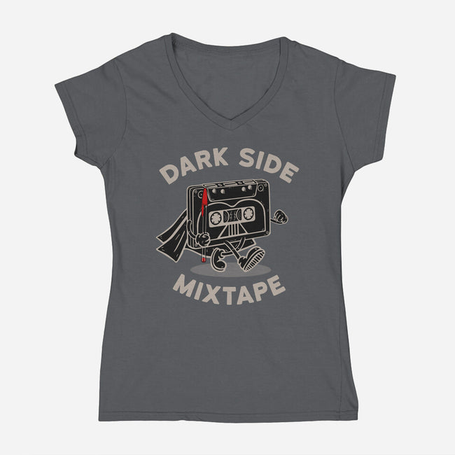 Dark Side Mixtape-Womens-V-Neck-Tee-Melonseta