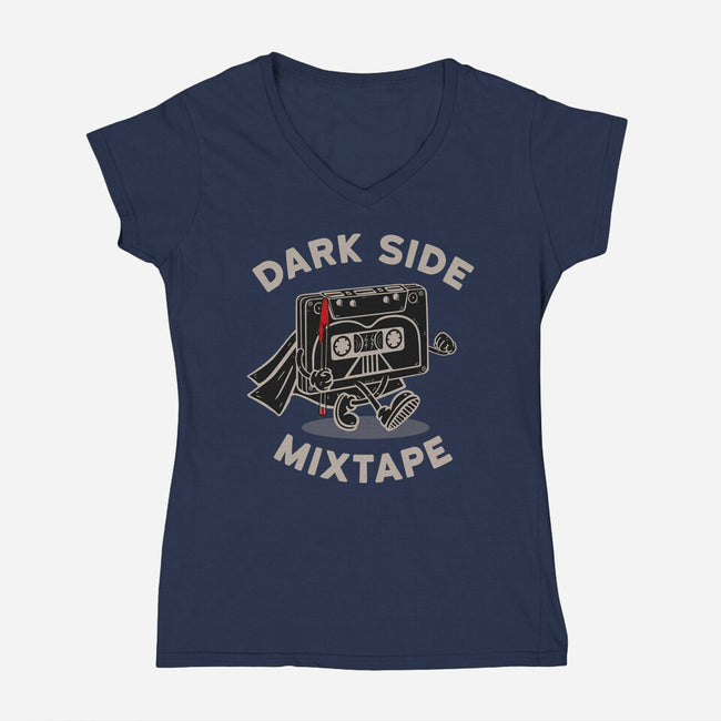 Dark Side Mixtape-Womens-V-Neck-Tee-Melonseta
