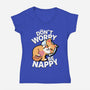 Don't Worry Be Nappy-Womens-V-Neck-Tee-Boggs Nicolas