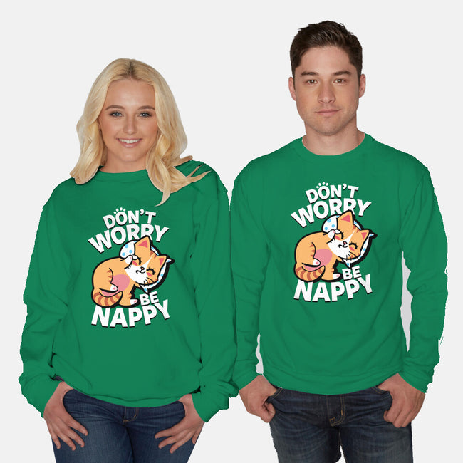 Don't Worry Be Nappy-Unisex-Crew Neck-Sweatshirt-Boggs Nicolas