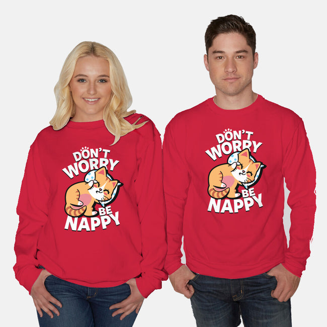 Don't Worry Be Nappy-Unisex-Crew Neck-Sweatshirt-Boggs Nicolas