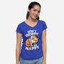 Don't Worry Be Nappy-Womens-V-Neck-Tee-Boggs Nicolas