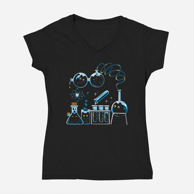 Chemical Kittens-Womens-V-Neck-Tee-Vallina84