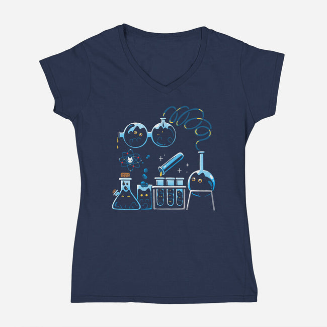 Chemical Kittens-Womens-V-Neck-Tee-Vallina84