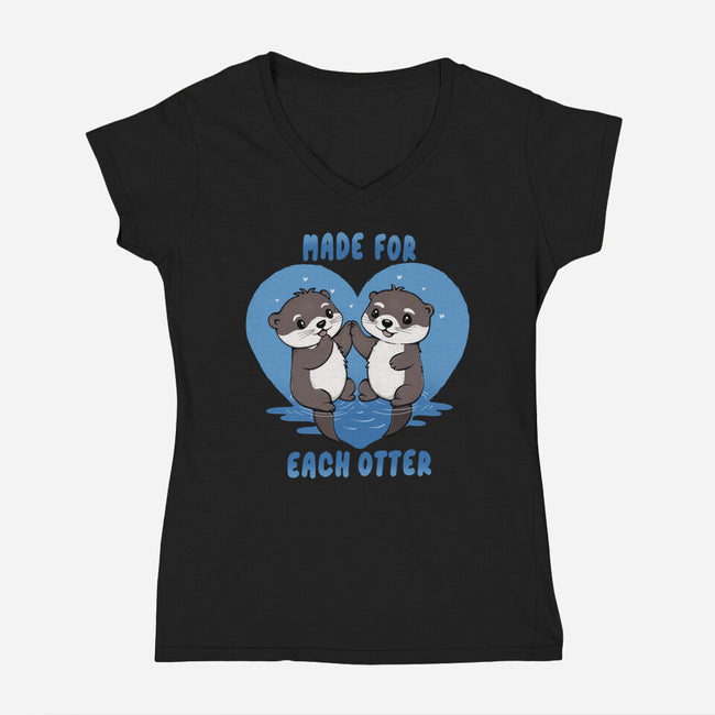 Made For Each Otter-Womens-V-Neck-Tee-Trendlory