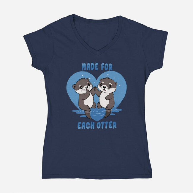 Made For Each Otter-Womens-V-Neck-Tee-Trendlory