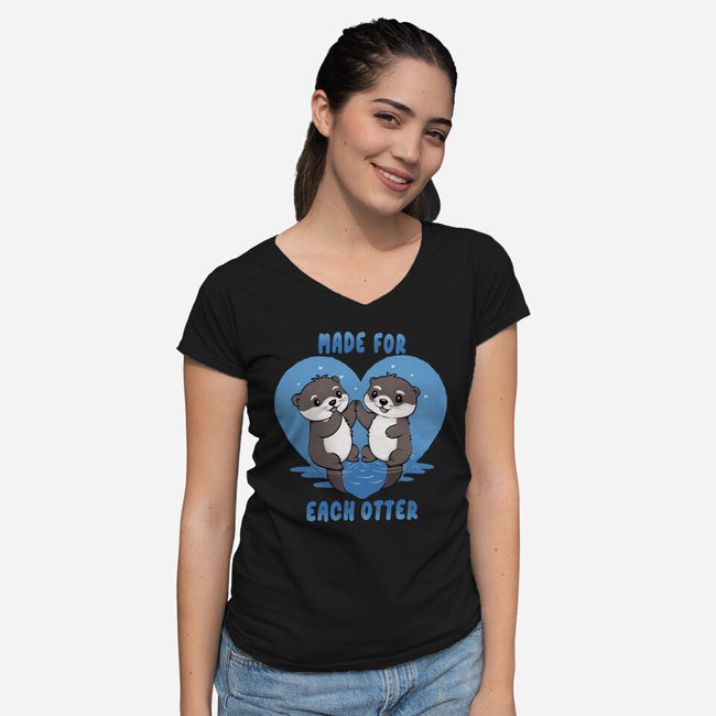 Made For Each Otter-Womens-V-Neck-Tee-Trendlory