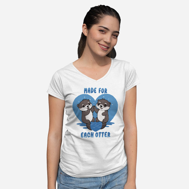 Made For Each Otter-Womens-V-Neck-Tee-Trendlory