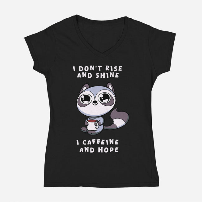 I Don't Rise And Shine-Womens-V-Neck-Tee-FunkVampire