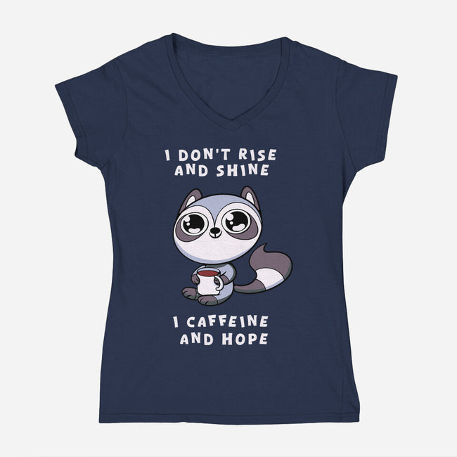 I Don't Rise And Shine-Womens-V-Neck-Tee-FunkVampire