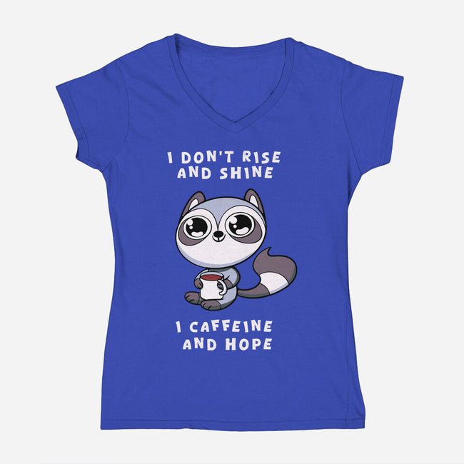 I Don't Rise And Shine-Womens-V-Neck-Tee-FunkVampire