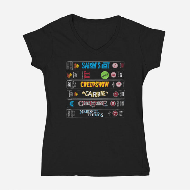 VHS KIng-Womens-V-Neck-Tee-Nemons