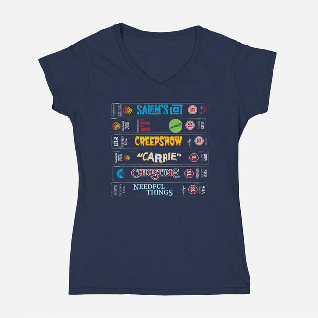 VHS KIng-Womens-V-Neck-Tee-Nemons