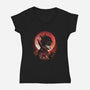 Okarun Night-Womens-V-Neck-Tee-dandingeroz