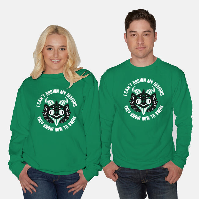 I Can't Drown My Demons-Unisex-Crew Neck-Sweatshirt-Bezao Abad