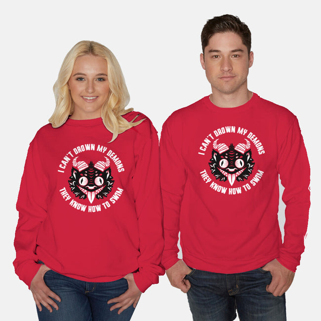 I Can't Drown My Demons-Unisex-Crew Neck-Sweatshirt-Bezao Abad