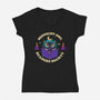 Midnight Owl Readers Society-Womens-V-Neck-Tee-sachpica