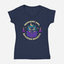 Midnight Owl Readers Society-Womens-V-Neck-Tee-sachpica