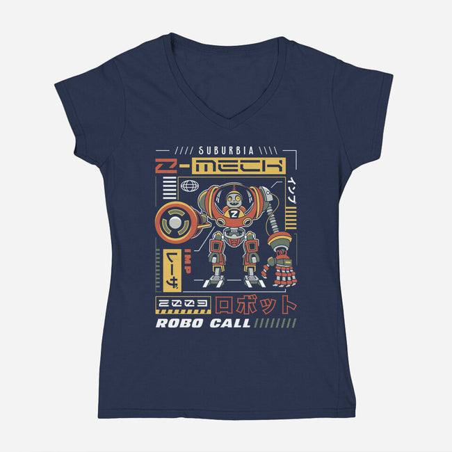 Imp Mech Call Aesthetic-Womens-V-Neck-Tee-LAGELANTEE