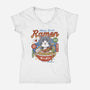 Mishelam Wonderland Mishy Ramen-Womens-V-Neck-Tee-LAGELANTEE