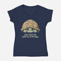 Timid Turtle-Womens-V-Neck-Tee-BridgeWalker
