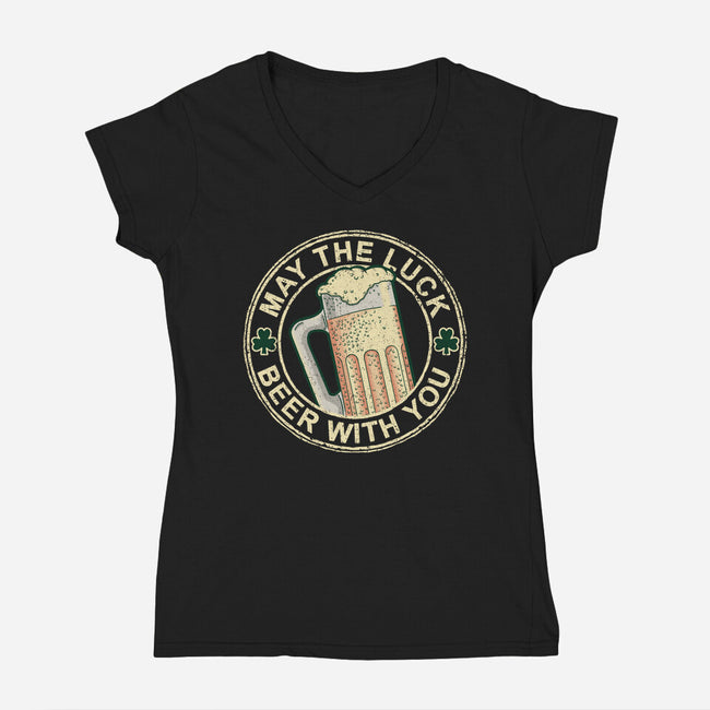 May The Luck Beer With You-Womens-V-Neck-Tee-NMdesign