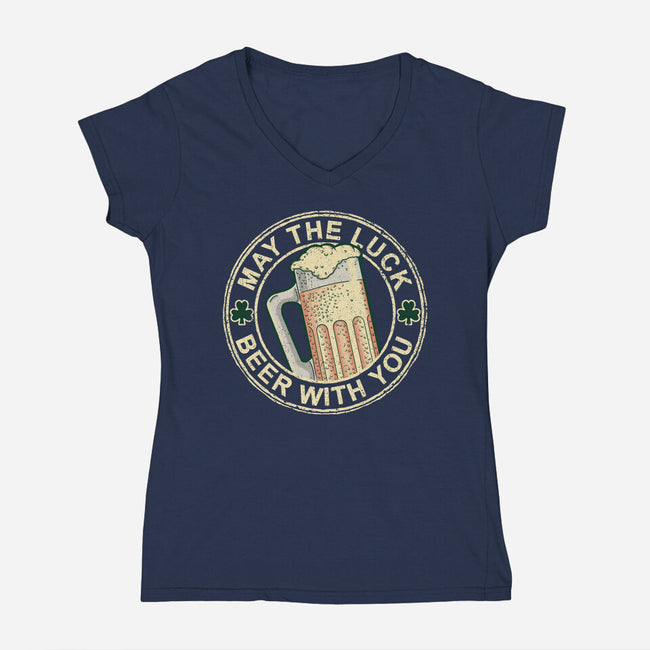 May The Luck Beer With You-Womens-V-Neck-Tee-NMdesign