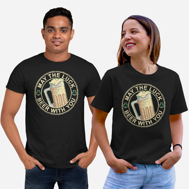 May The Luck Beer With You-Unisex-Basic-Tee-NMdesign