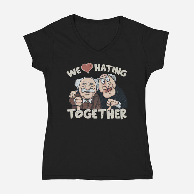 We Love Hating Together-Womens-V-Neck-Tee-NMdesign