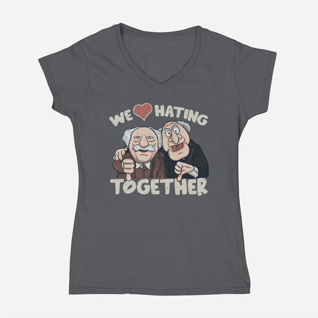 We Love Hating Together-Womens-V-Neck-Tee-NMdesign