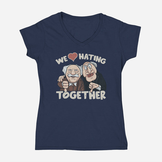 We Love Hating Together-Womens-V-Neck-Tee-NMdesign