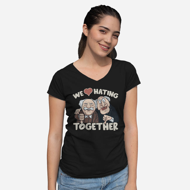 We Love Hating Together-Womens-V-Neck-Tee-NMdesign