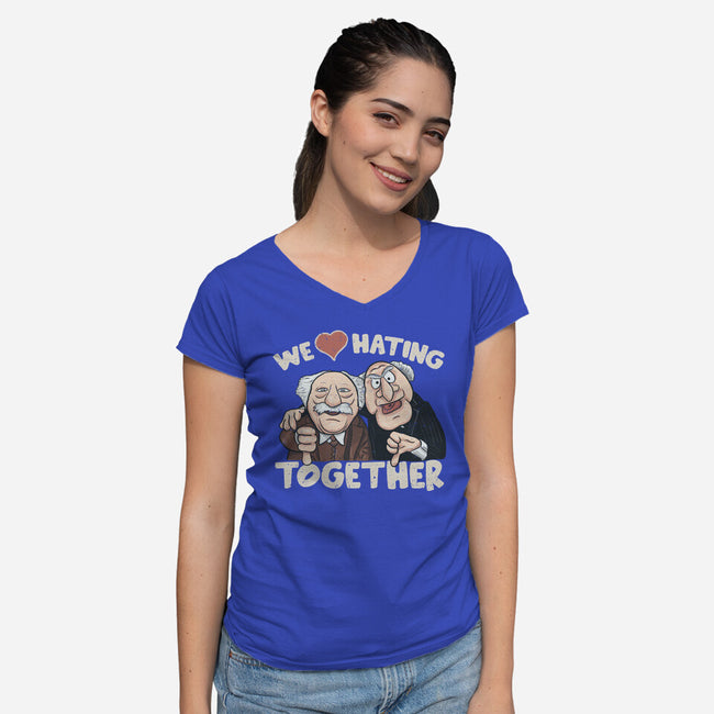 We Love Hating Together-Womens-V-Neck-Tee-NMdesign