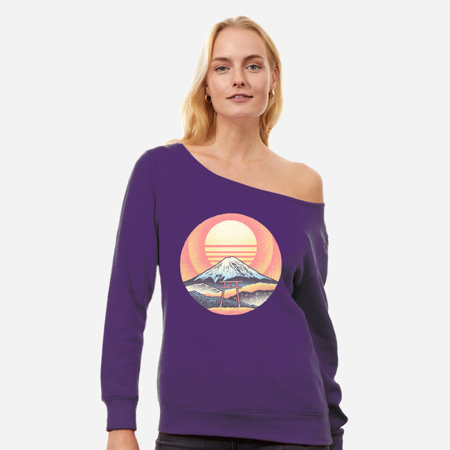 Calm Sunset-Womens-Off Shoulder-Sweatshirt-glitchygorilla