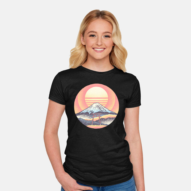 Calm Sunset-Womens-Fitted-Tee-glitchygorilla