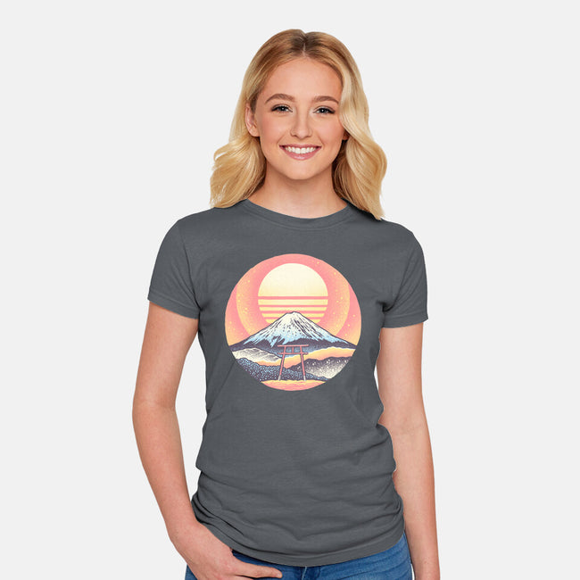 Calm Sunset-Womens-Fitted-Tee-glitchygorilla